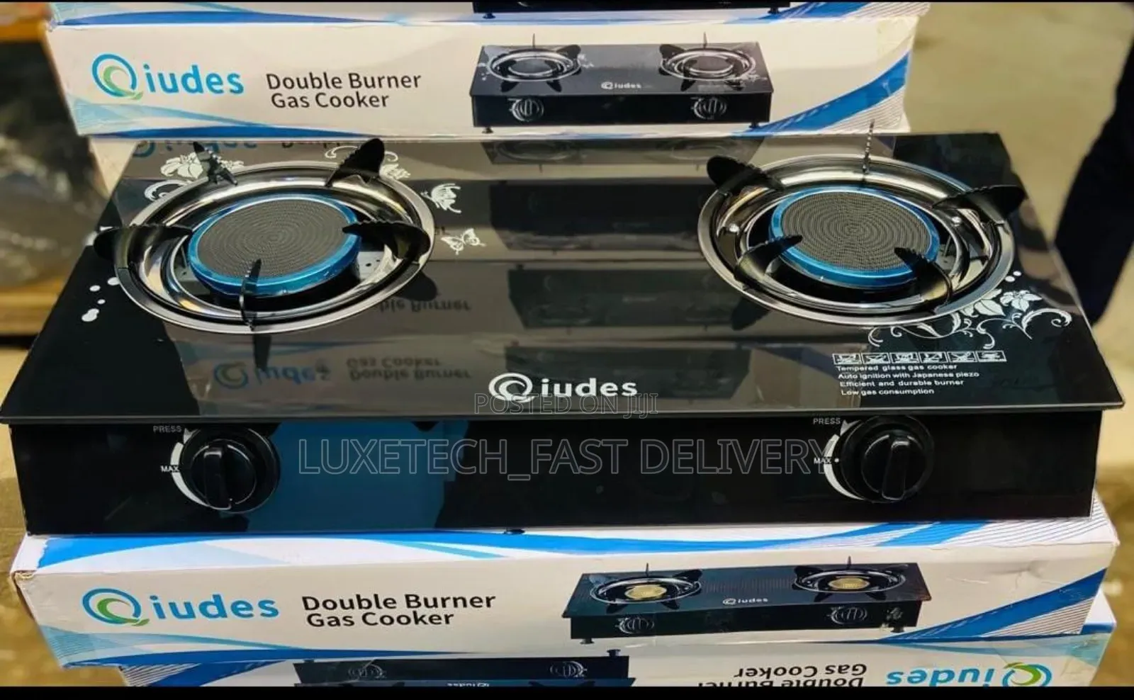 Qiudes Double Burner Gas Cooker