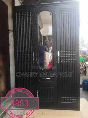 Classic Wardrobe Kabati La Nguo Lenye Kioo Na Milango Mitatu