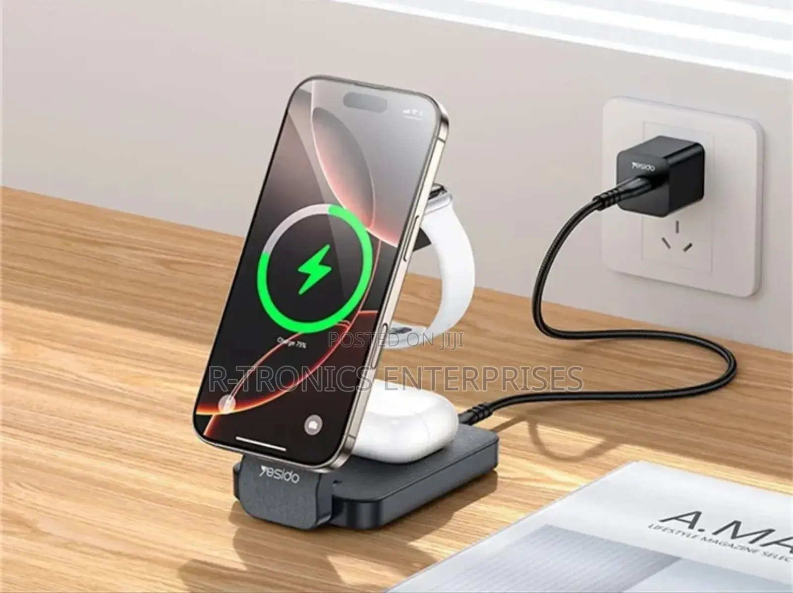 Ds26 15w Wireless Fast Charging Nightlight Foldable Design