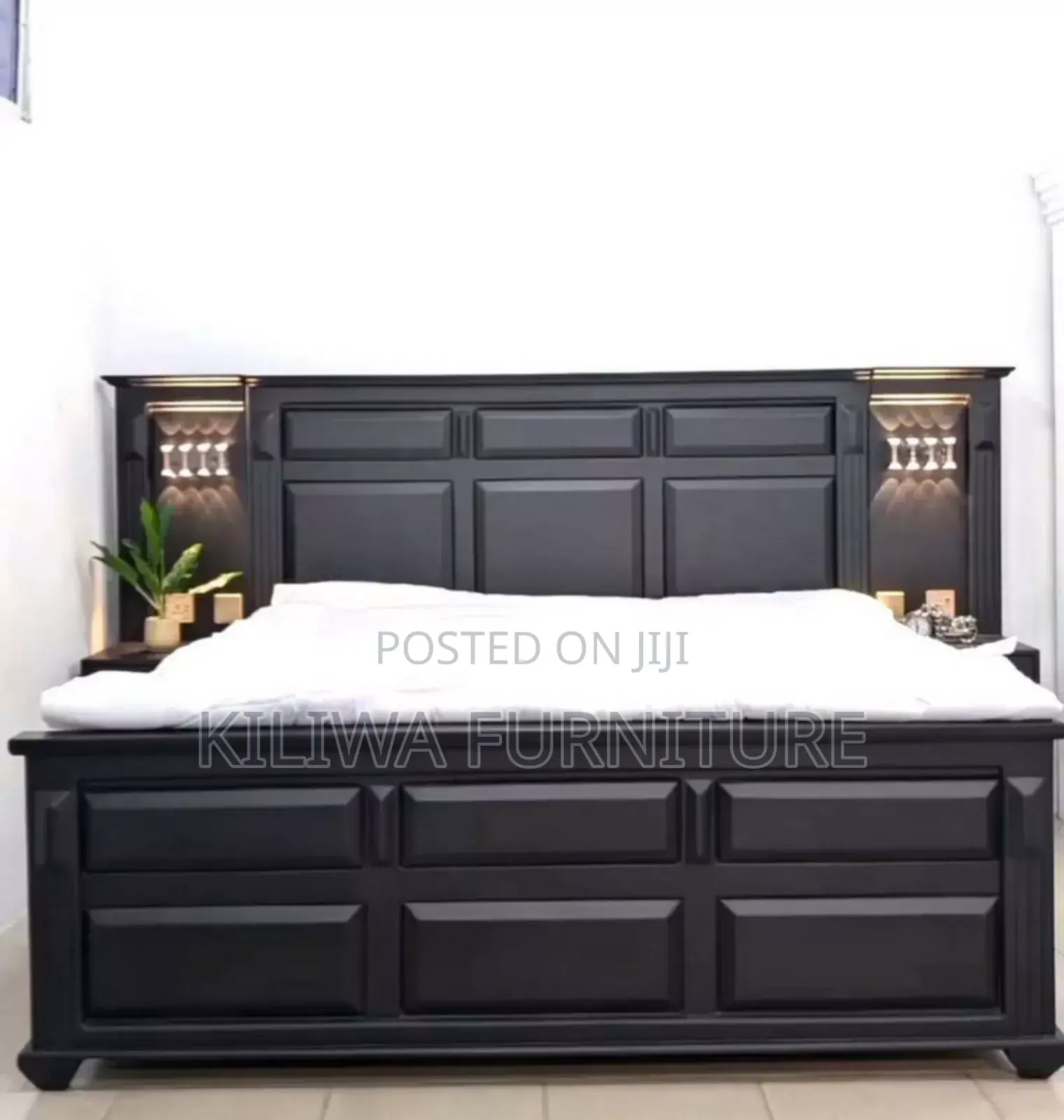 Kitanda Cha Mbao Ngumu ,Bedsides,Na Taaa