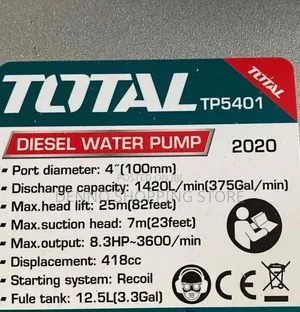 Total Diasel Water Pump 4 Inches