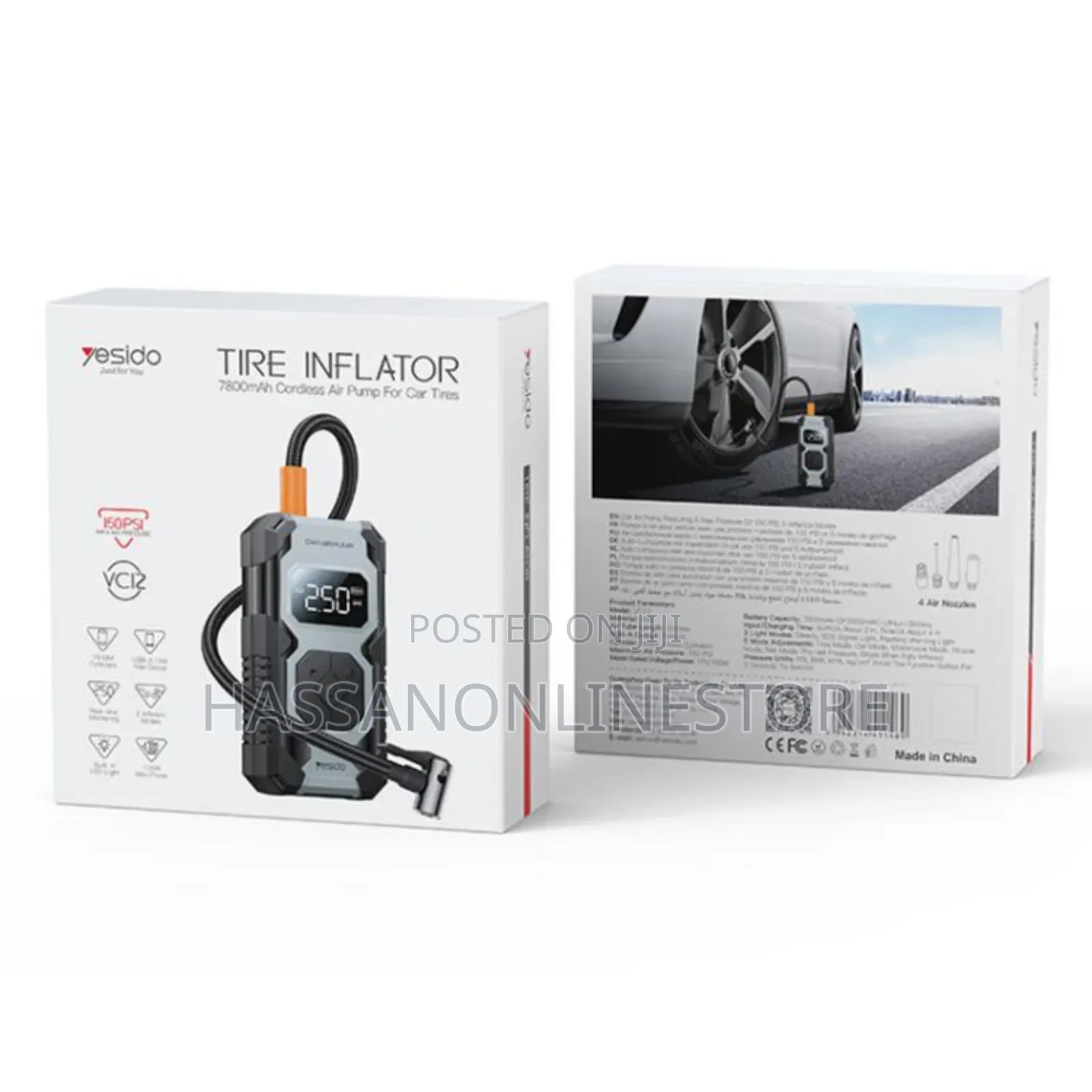 Yesido Vc12 7800mah Multi-Function Car Tire Inflator