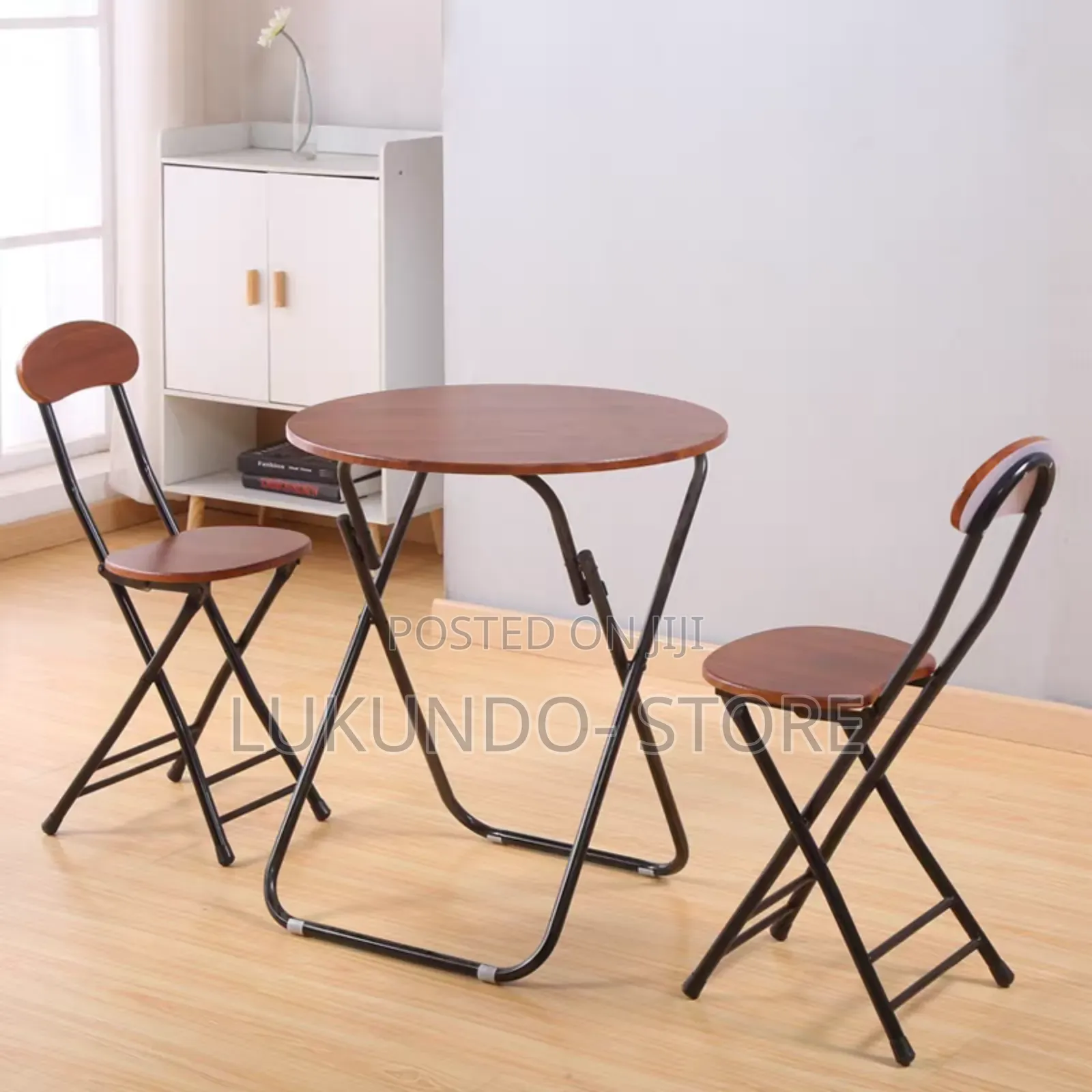 Bamboo Round Table Leg Still With 2chairs