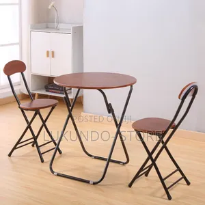 Bamboo Round Table Leg Still With 2chairs