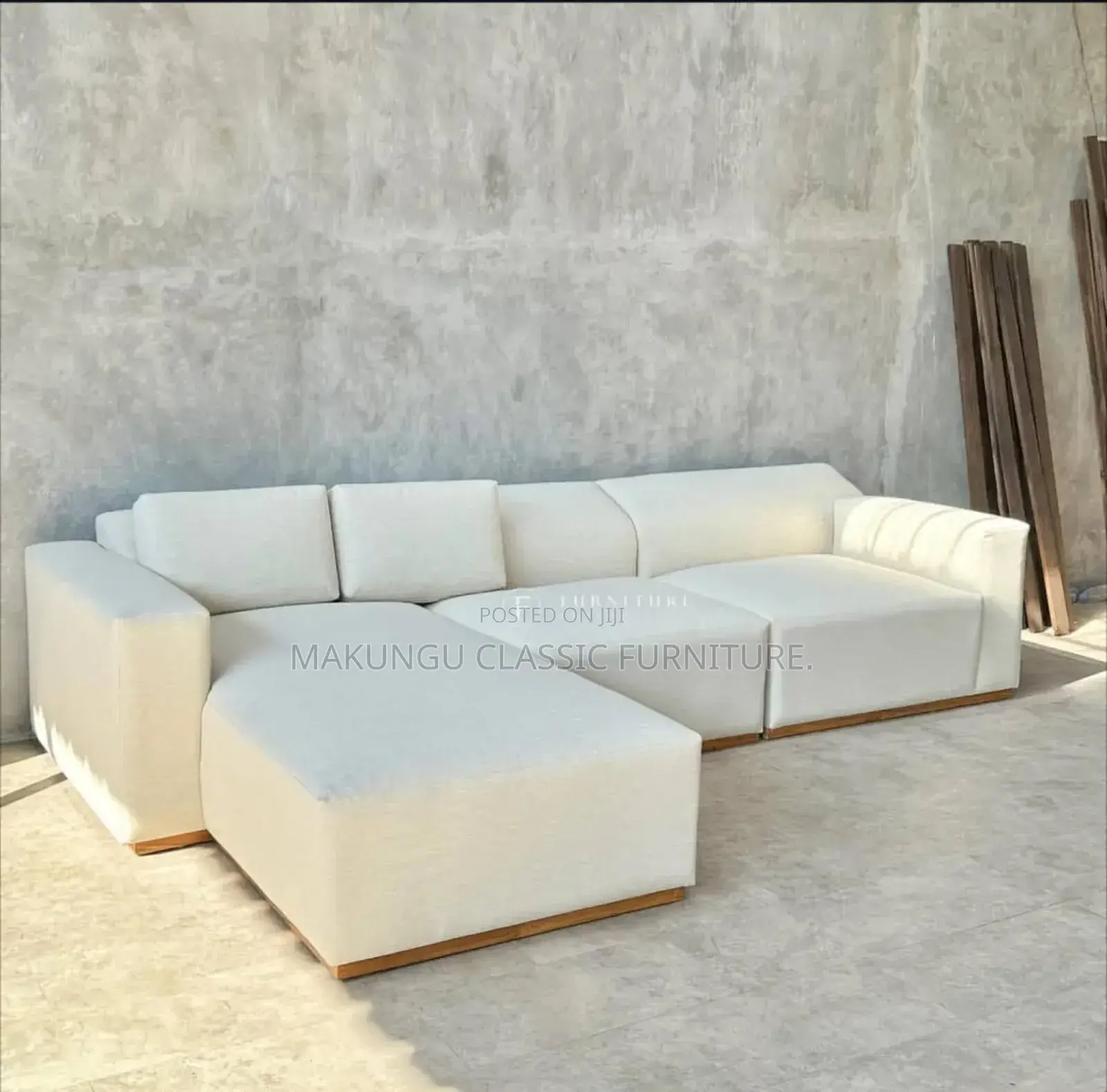 L Shaped Sofa Rangi Ni Off White