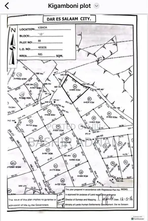 Kigamboni Kibada Plot 300 Metres Kutoka Barabara Kuu.