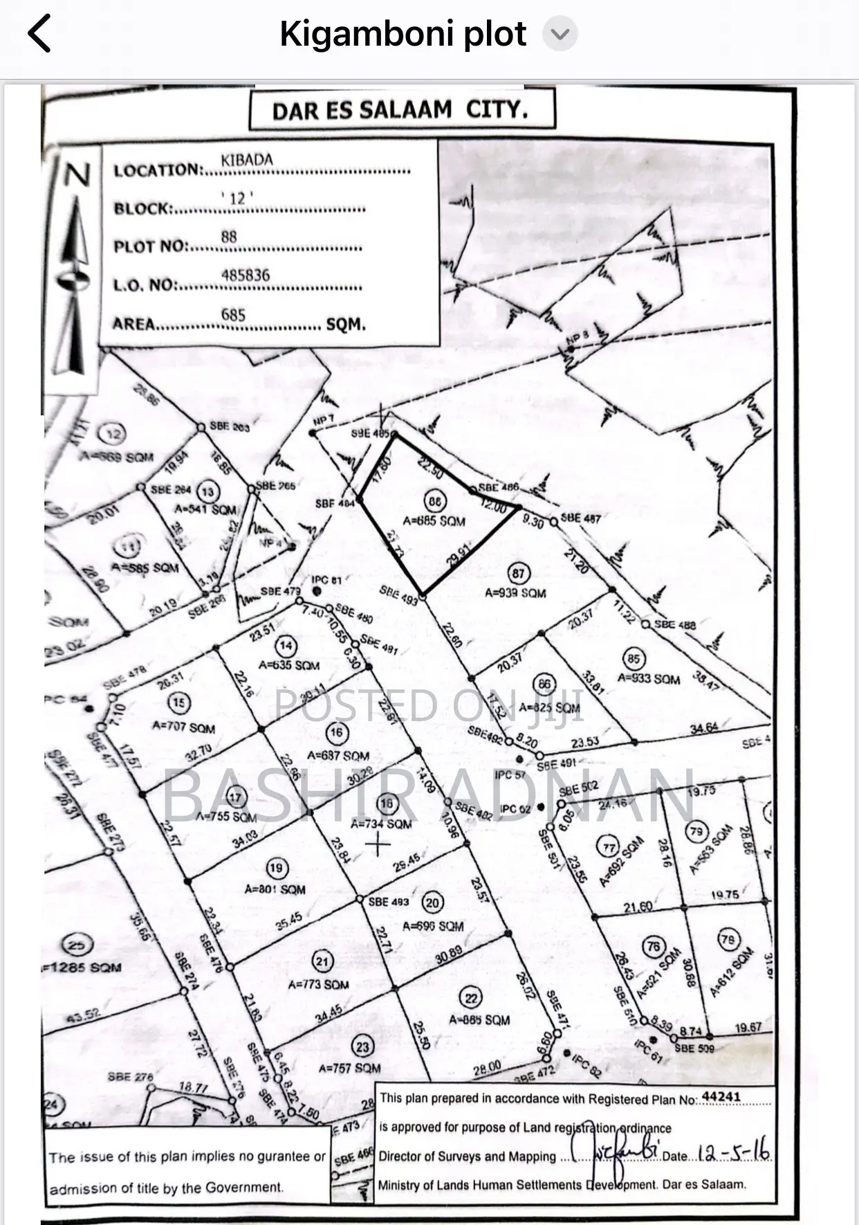Kigamboni Kibada Plot 300 Metres Kutoka Barabara Kuu.