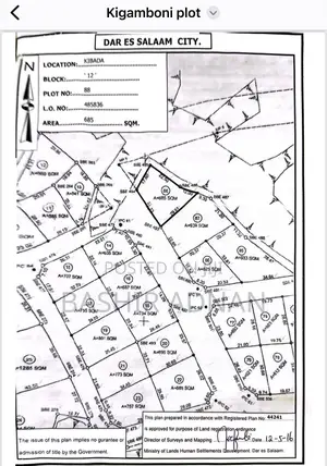 Kigamboni Kibada Plot 300 Metres Kutoka Barabara Kuu.