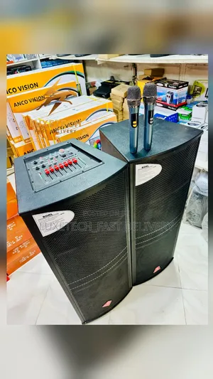 Borl 12 Inch Professional Speakers 2 Mics With Mixer Console