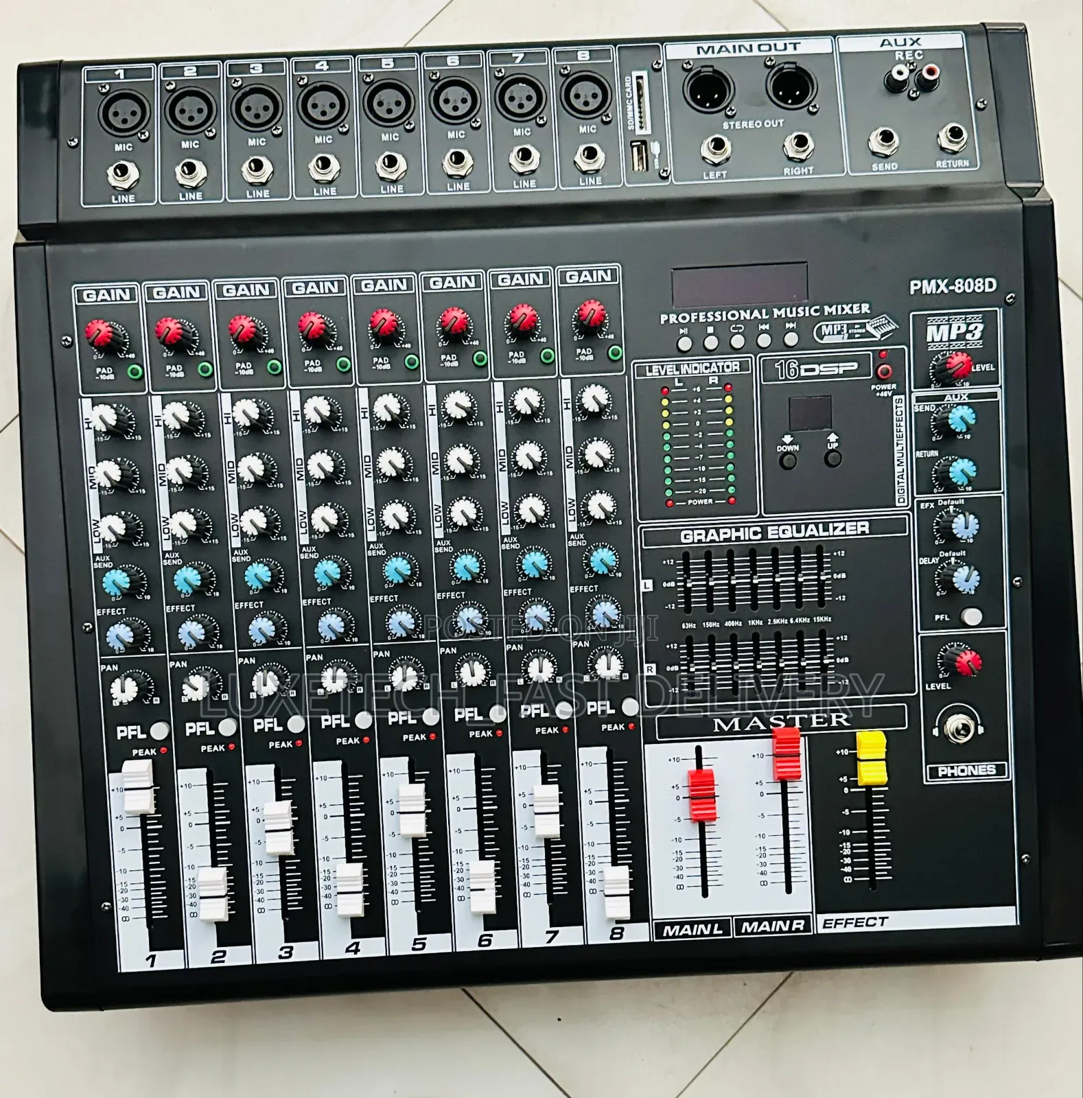 PMX-808d Professional Music Mixer 8 Channels