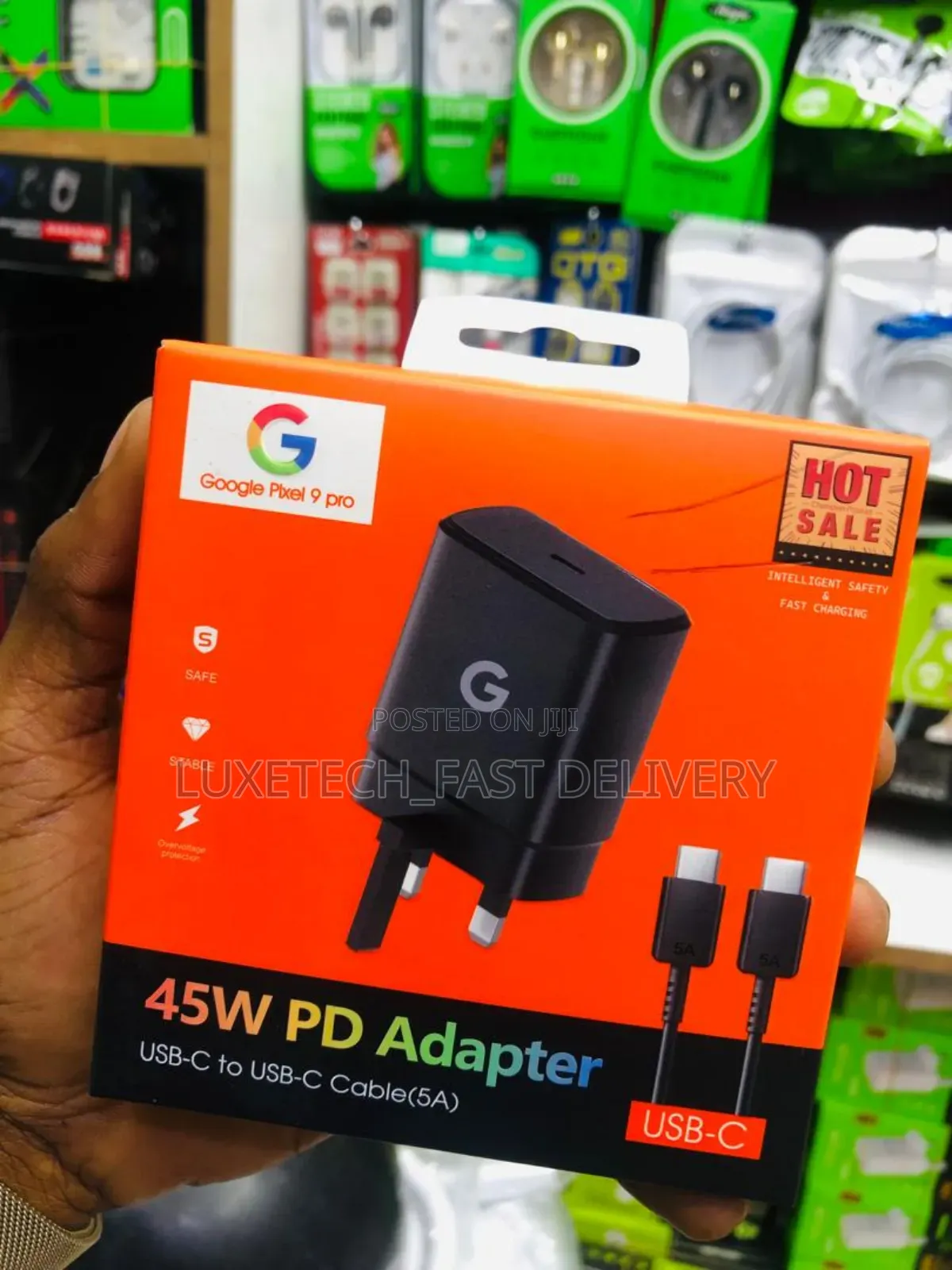 Google Pixel 45w With Usb-C to Usb-C Cable Fast Charger