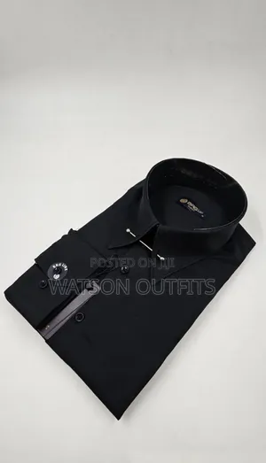 Men's BRG Line Shirts With Long Collars and Pin