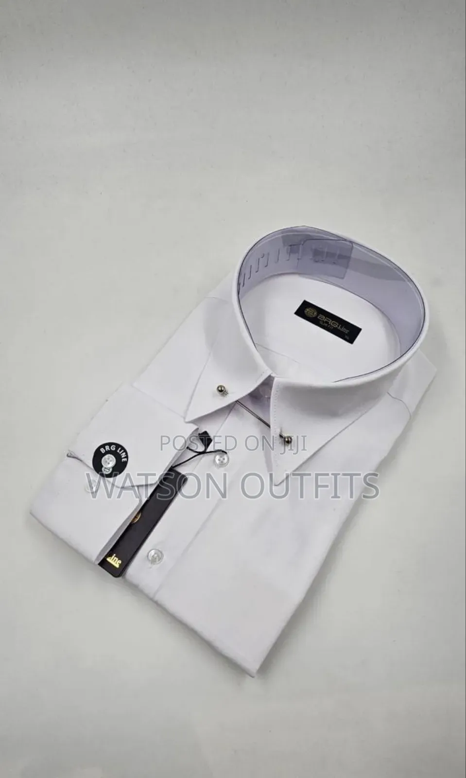 Men's BRG Line Shirts With Long Collars and Pin