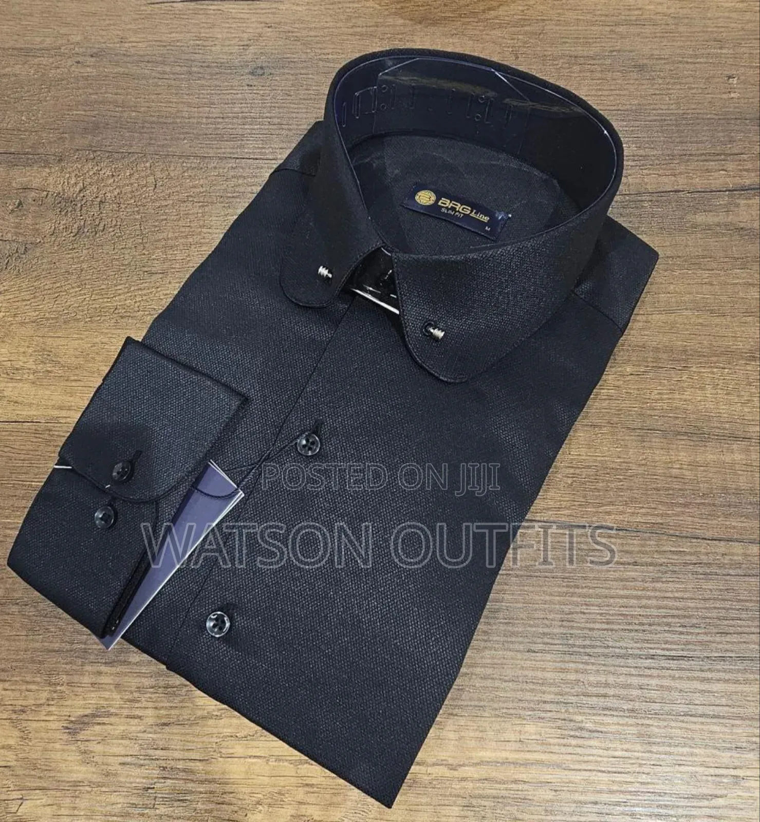 Men's BRG Line Shirts With Long Collars and Pin