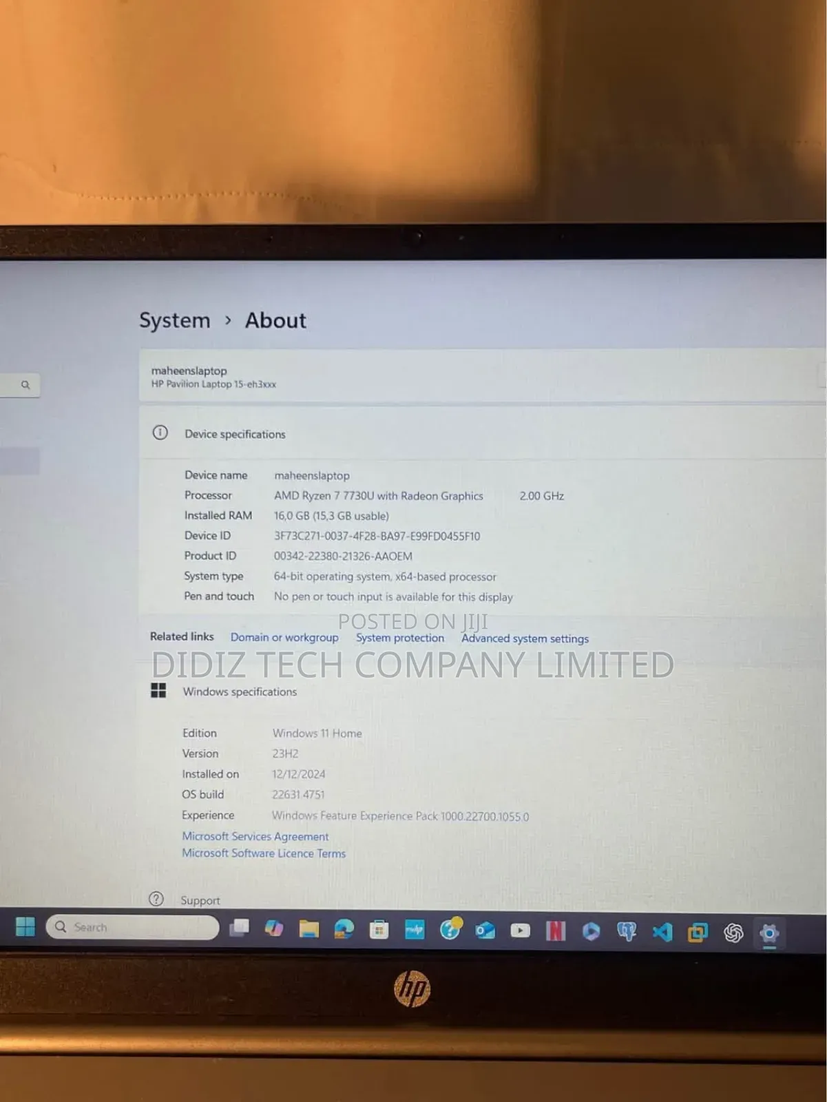 Laptop HP Pavilion 15 16GB AMD Ryzen 7 SSD 512GB