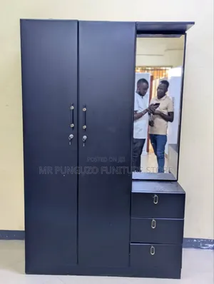 Kabati Milango Miwili Na Dressing Table Full Black