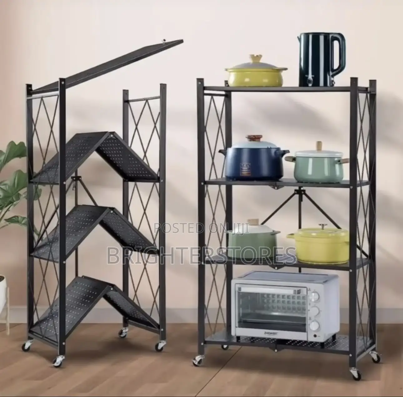 Folding Metal Kitchen Rack With 5layes Length 163cm