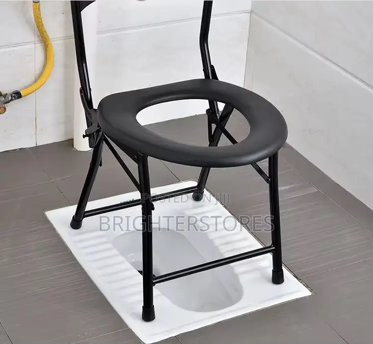 Folding Toilet Chair With Armrest Metal Non Rust