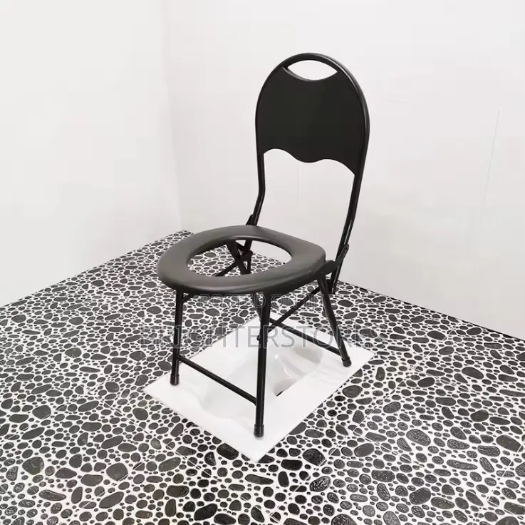 Folding Toilet Chair With Armrest Metal Non Rust