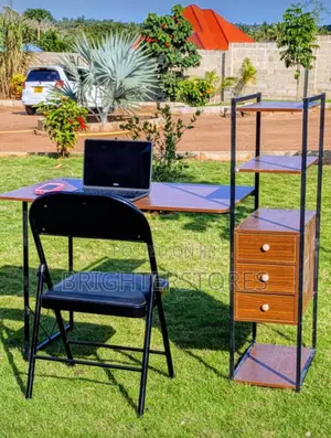 Office Table Wooden N Metal Legs