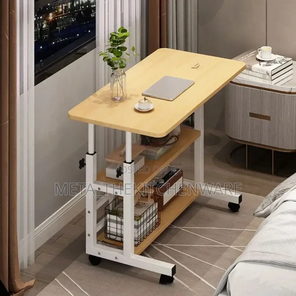 Adjustable Laptop Table With Movable Wheels
