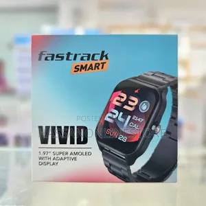 Fastrack Smartwatch Vivid Black Case Black Silicone Strap