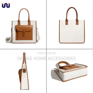 Detachable Shoulder Strap Brown +Cream Bag