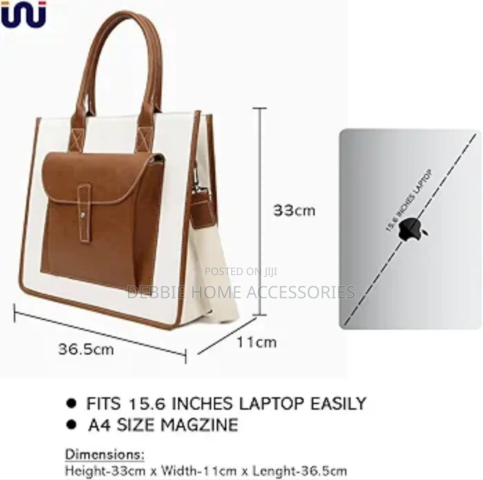 Detachable Shoulder Strap Brown +Cream Bag