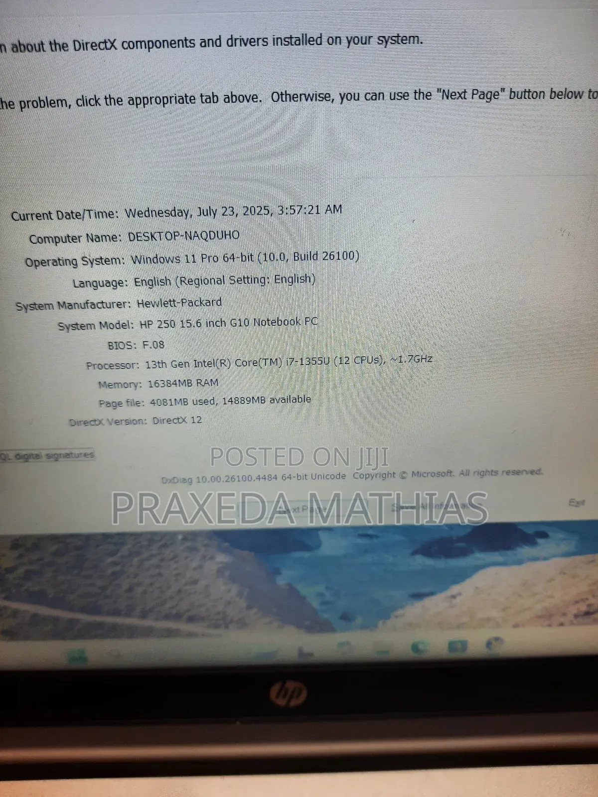 Laptop HP 250 G10 16GB Intel Core I7 SSD 512GB