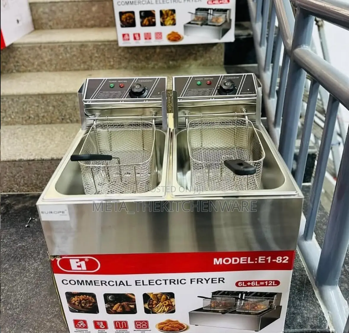 Europe1 Electric Dual Deep Fryer 12l (6l + 6l)