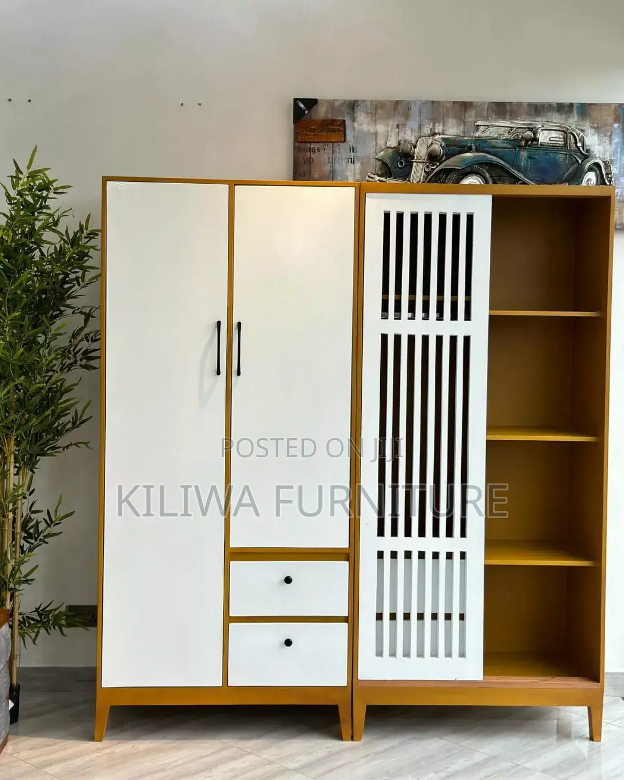 Combined Two Wardrobes and Shoe Rack