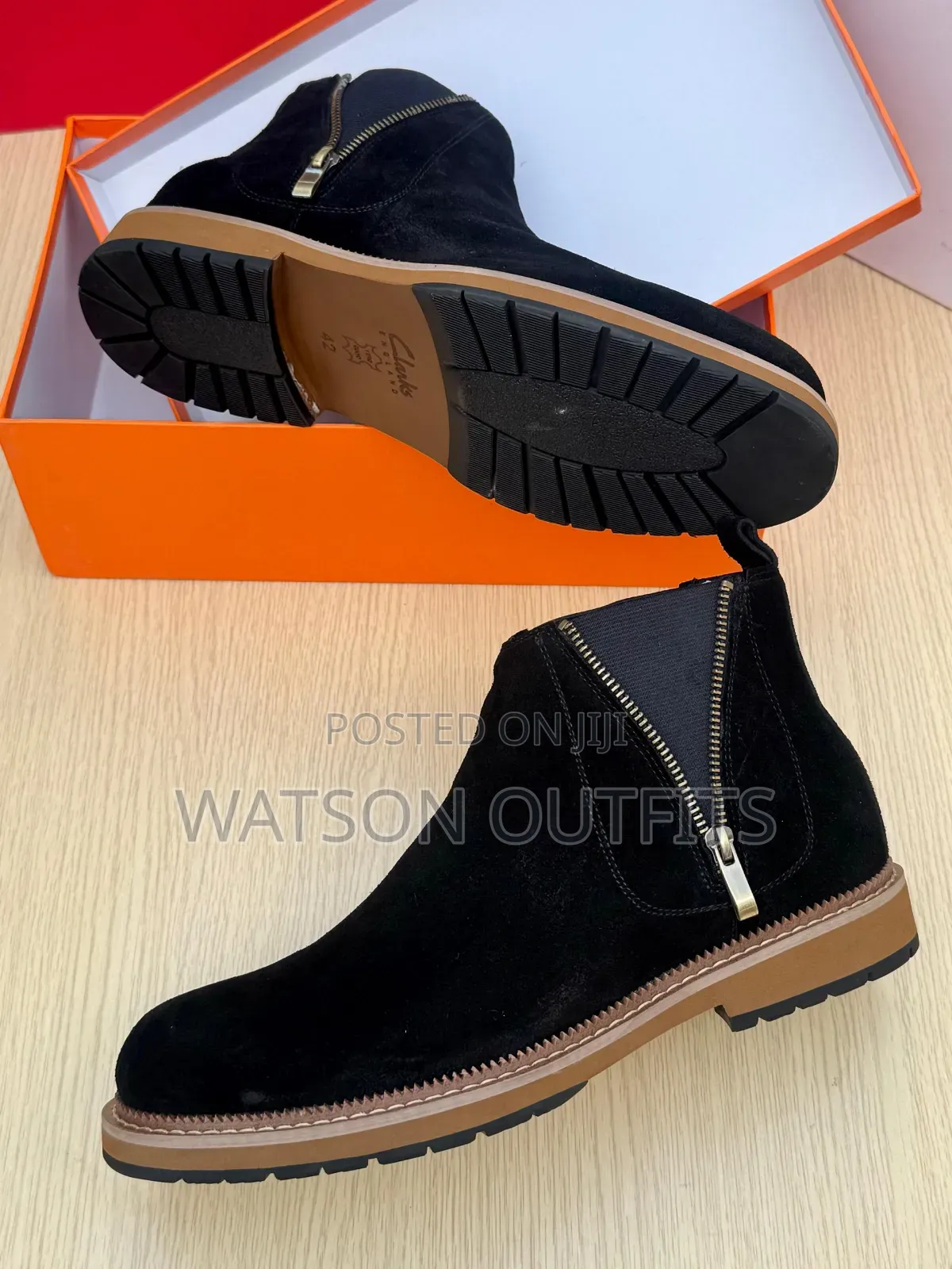 Men's Leather Boots or Buti Za Ngozi With Side Zipper
