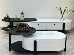 Round Showcase and Coffee Table Set Unique Design