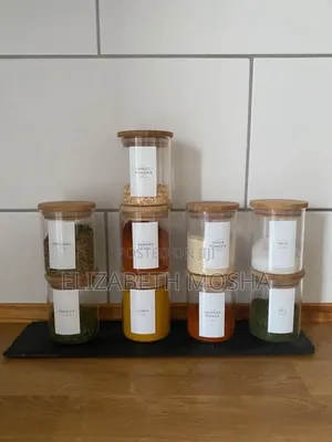 Spice Jars With Bamboo Air Tight