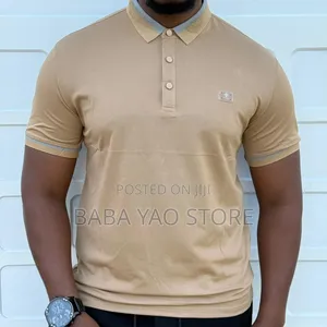 Men's High-Grade Short-Sleeved Band Collar Casual T-Shirts