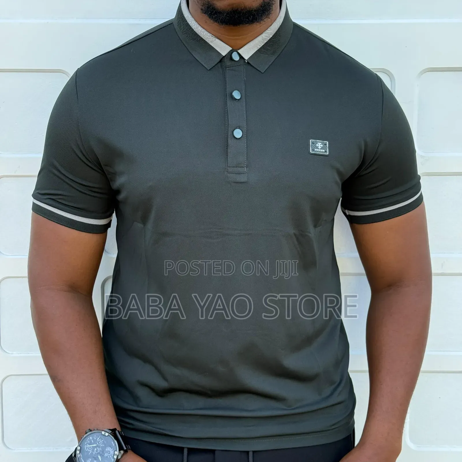 Men's High-Grade Short-Sleeved Band Collar Casual T-Shirts