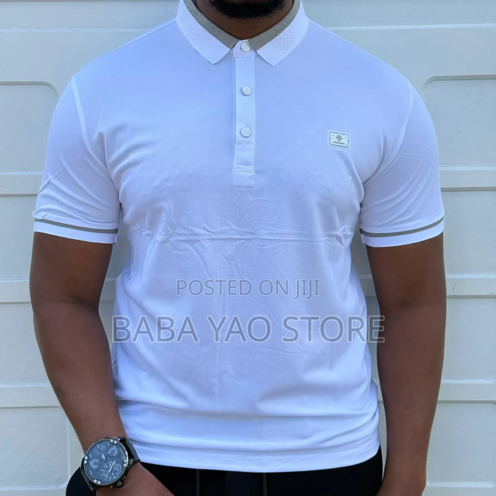Men's High-Grade Short-Sleeved Band Collar Casual T-Shirts