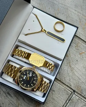 Gold  Watch Full Package Watch , Blacelets , Pete