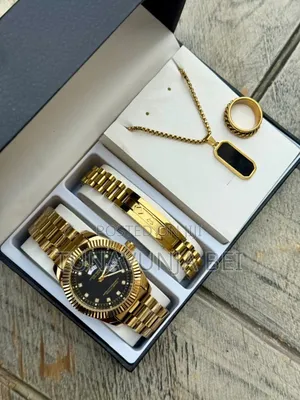 Gold  Watch Full Package Watch , Blacelets , Pete