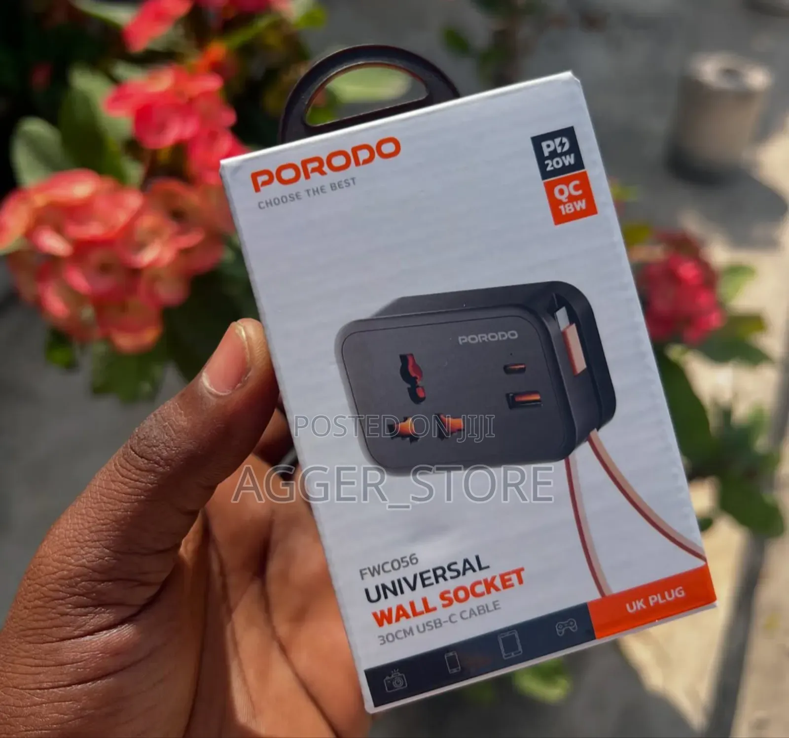 Porodo Universal Wall Socket With Usb-a and Usb-C