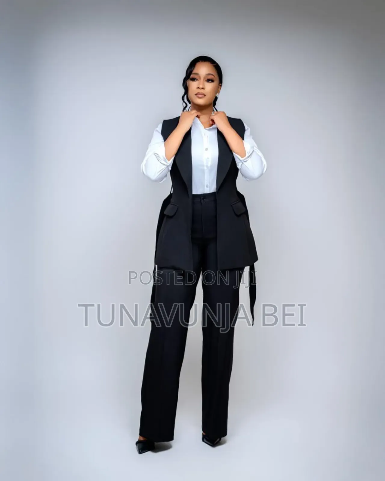Quality Suit Ladies / Black  and Dark Blue Colour