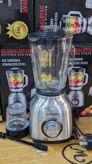 2-in-1 Blender and Grinder Featuring a Stainless Steel Base