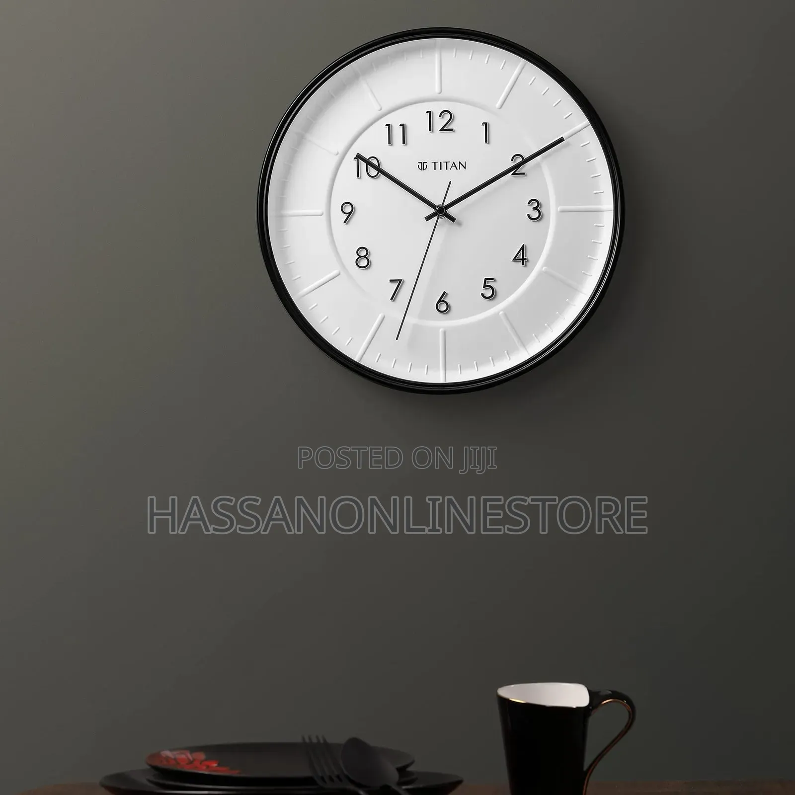 Titan Contemporary Wall Clock With Raised Numbers
