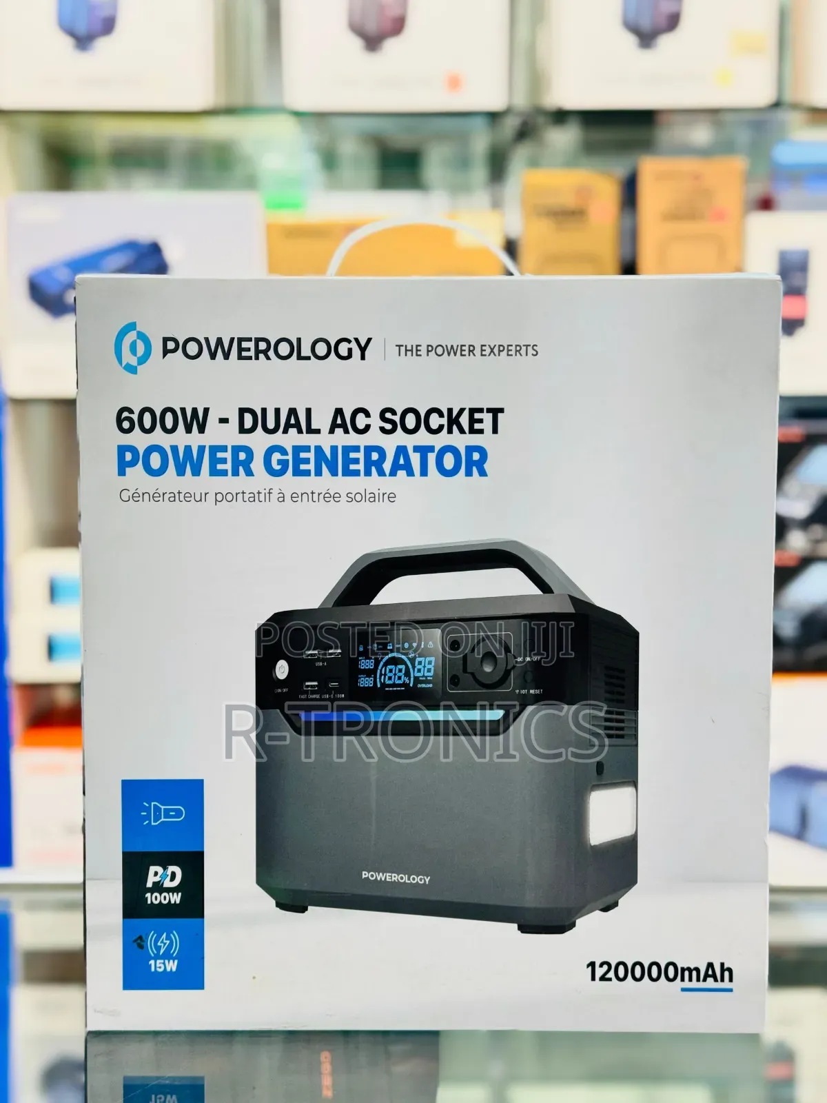 Powerology 120000mah Portable Generator Fast Charging 600w
