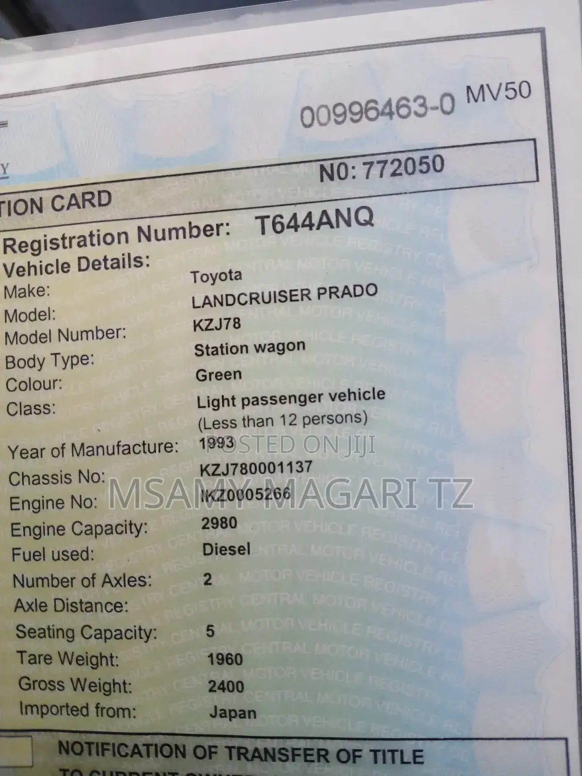 Toyota Land Cruiser Prado 3.0 D 1993 Green