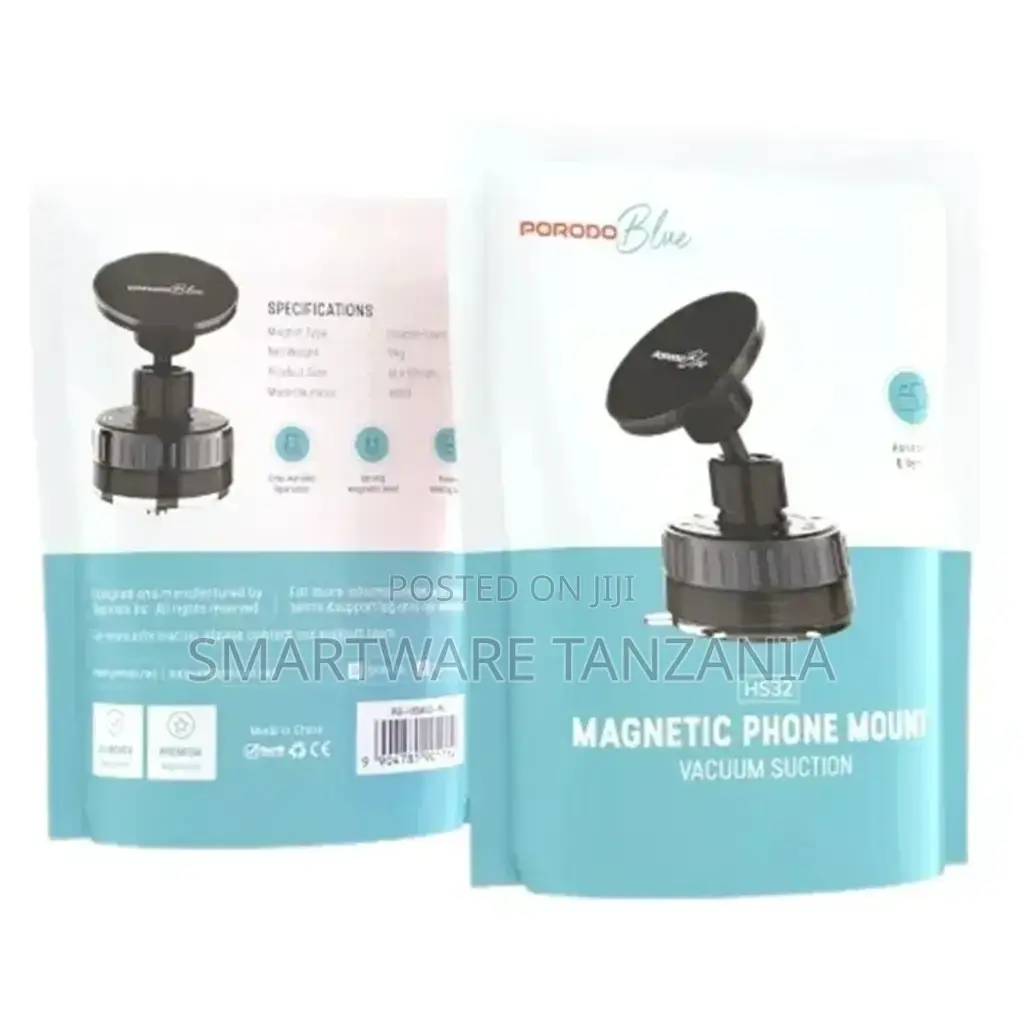 Porodo Blue Magnetic Phone Mount - Black