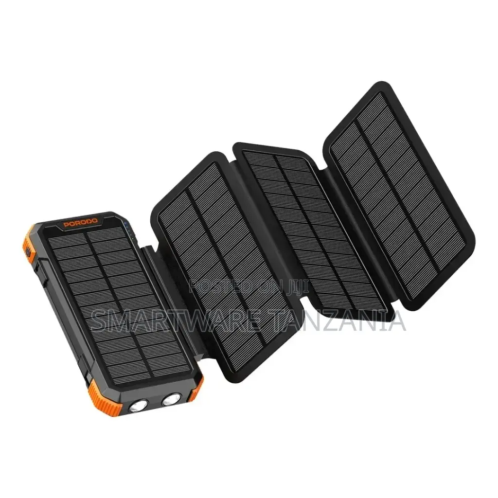 Porodo Power Bank 20000mah 4-panel Solar - Black