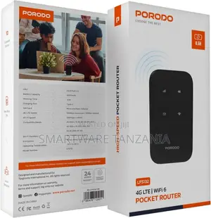 Porodo Pocket Router 4g Lte | Wifi 6 - Black