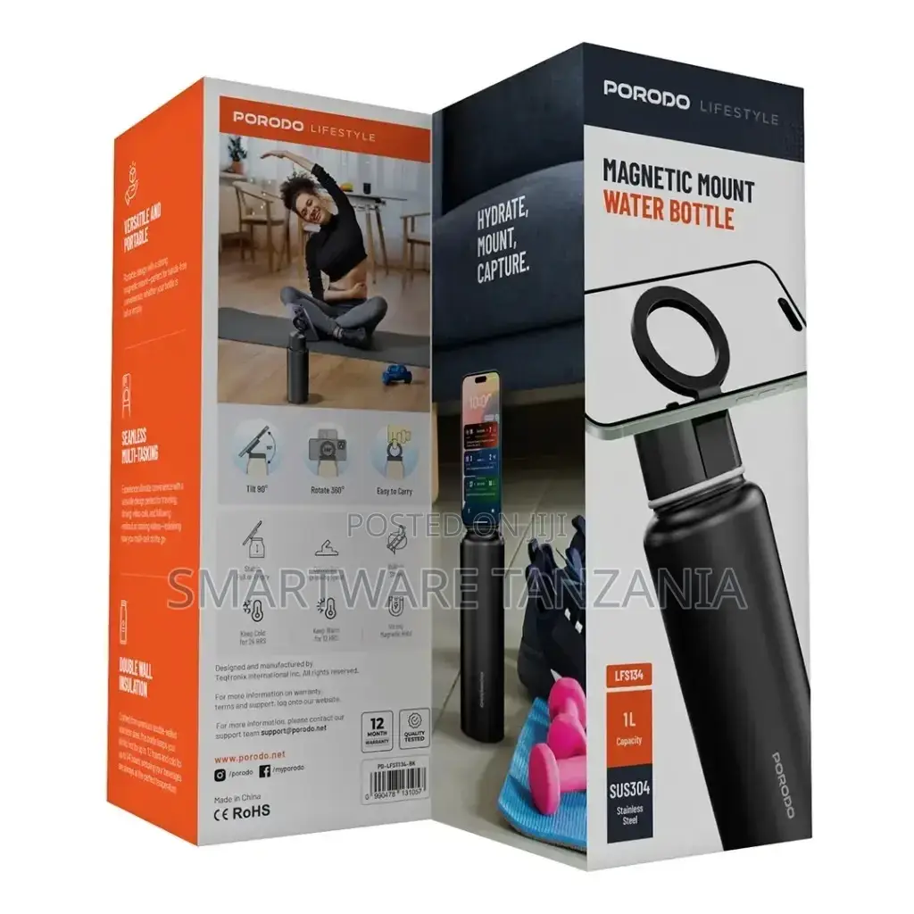 Porodo Lifestyle Magnetic Mount Water Bottle
