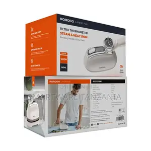 Porodo Lifestyle Retro Thermometer Steam Heat Iron, White